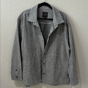 Delgado Men's Gray Button-Front Lightweight Shirt Jacket